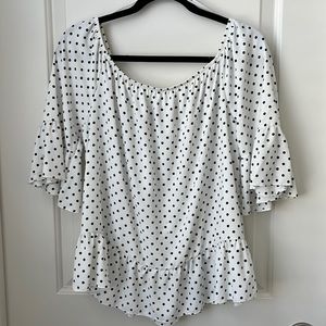 NWT adL Off-The-Shoulder Polkadot Blouse